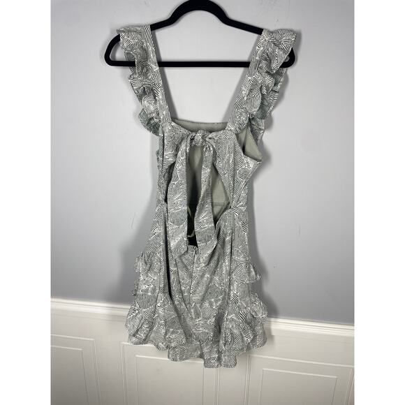 NWT, Debbie Dabble, Size XS, Sage Green Dress, Fit & Flare, Ruffles, Open Back - Picture 3 of 7
